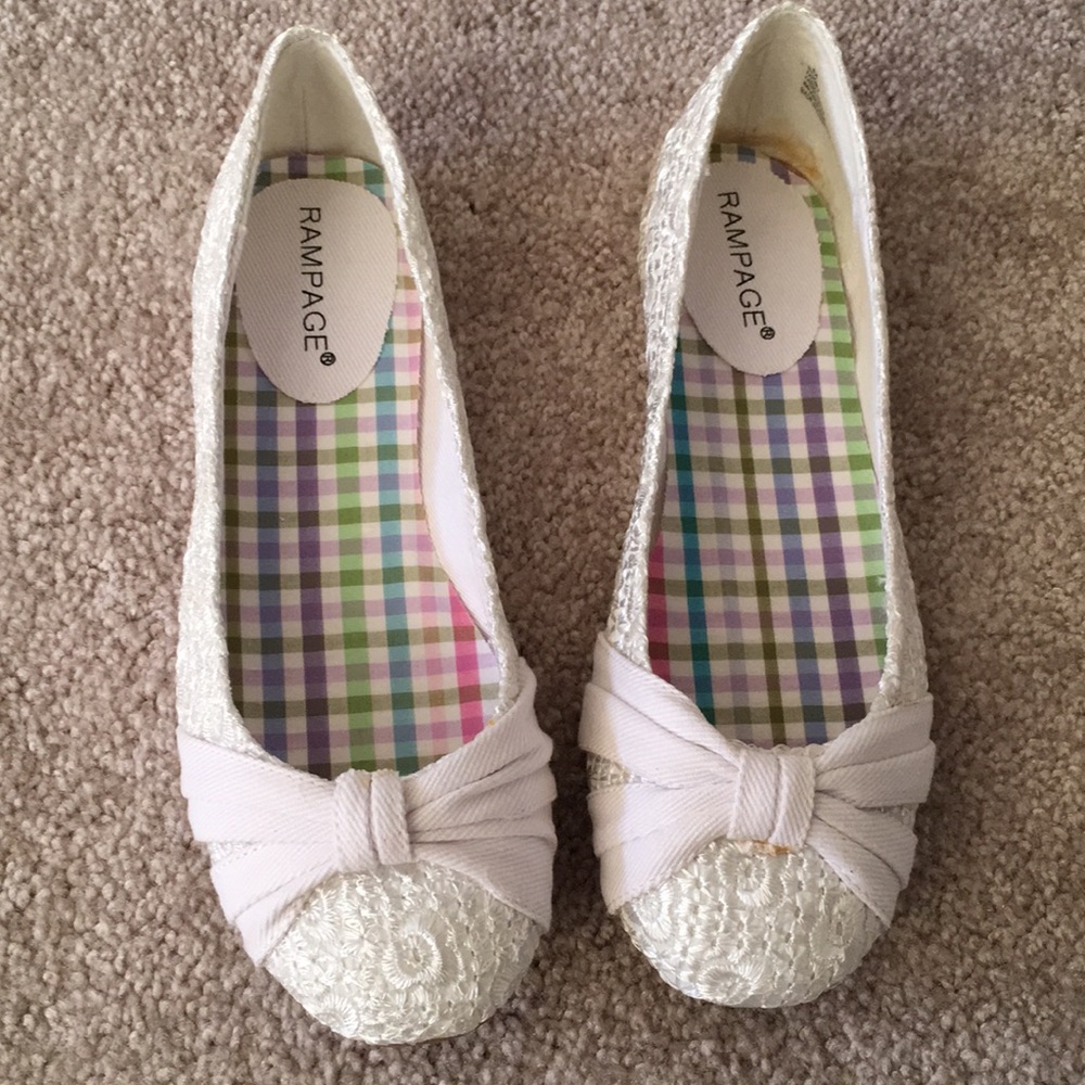 rampage white eyelet flats